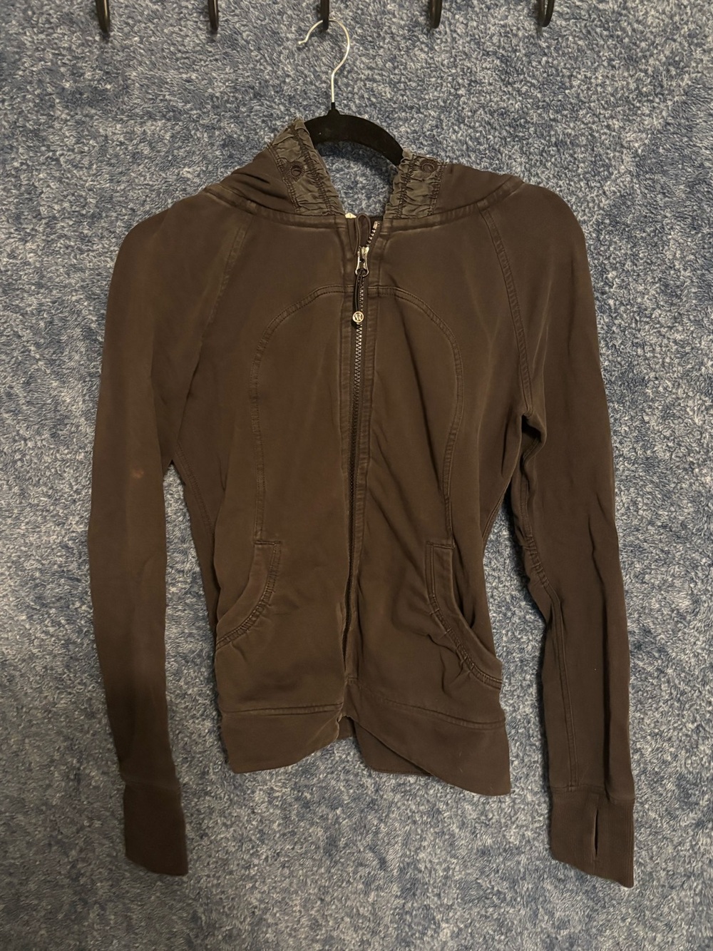 lululemon athletica charcoal gray zip-up hoodie